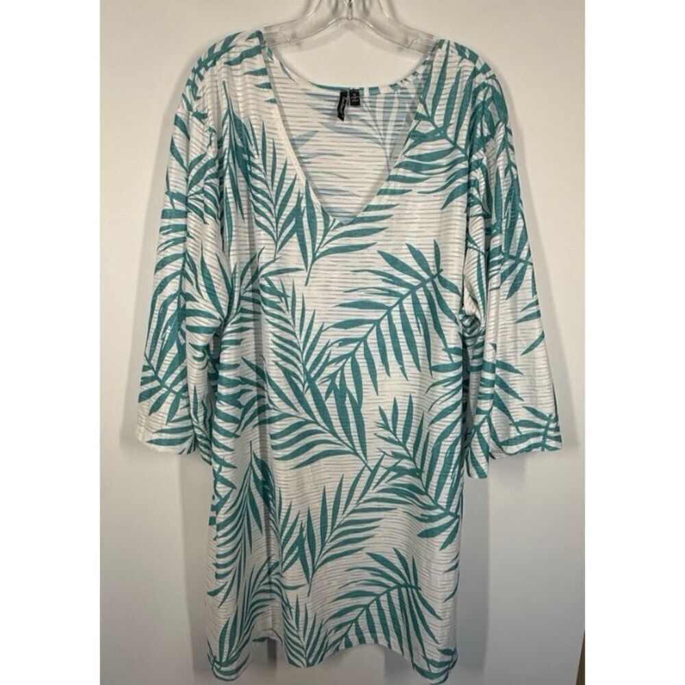 Portocruz Swim suit cover up Sheer 3/4 sleeve size 3XL